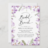 水カラーエレガントラベンダーブライダルブランチ 招待状 (正面)