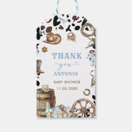 水カラーエレガントリトルカウボーイロデオカントリーバブ ギフトタグ