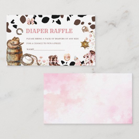 水カラーエレガントリトル女性のカーボーイロデオカントリーb エンクロージャーカード (正面/裏面)