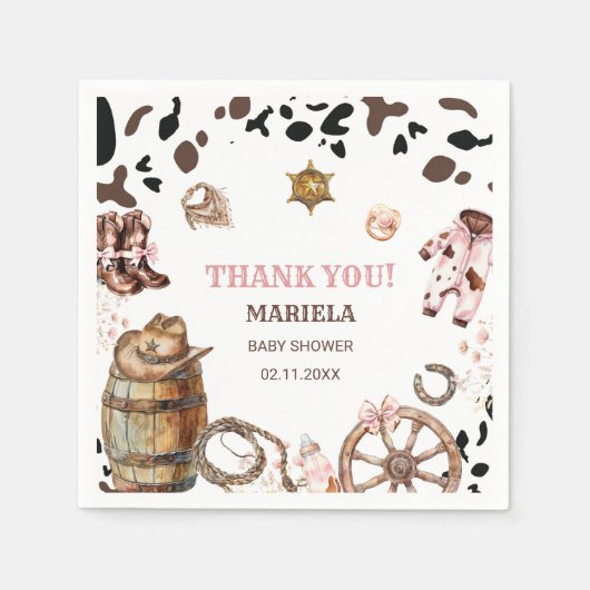 水カラーエレガントリトル女性のカーボーイロデオカントリーb スタンダードカクテルナプキン (正面)