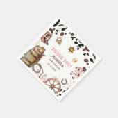 水カラーエレガントリトル女性のカーボーイロデオカントリーb スタンダードカクテルナプキン (角)