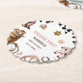 水カラーエレガントリトル女性のカーボーイロデオカントリーb ペーパーコースター (アングル)