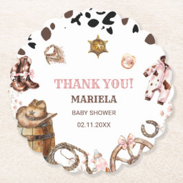 水カラーエレガントリトル女性のカーボーイロデオカントリーb ペーパーコースター