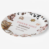 水カラーエレガントリトル女性のカーボーイロデオカントリーb ペーパープレート (アングル)