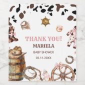 水カラーエレガントリトル女性のカーボーイロデオカントリーb ワインラベル (シングルラベル)