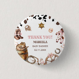 水カラーエレガントリトル女性のカーボーイロデオカントリーb 缶バッジ