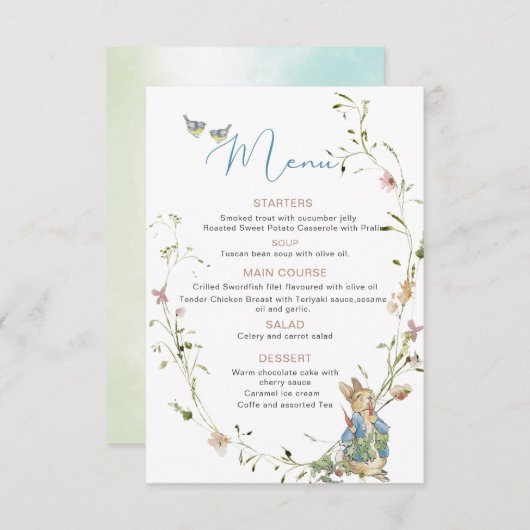 水カラーエレガントワイルドフラワーピーターベビーsh エンクロージャーカード (正面/裏面)