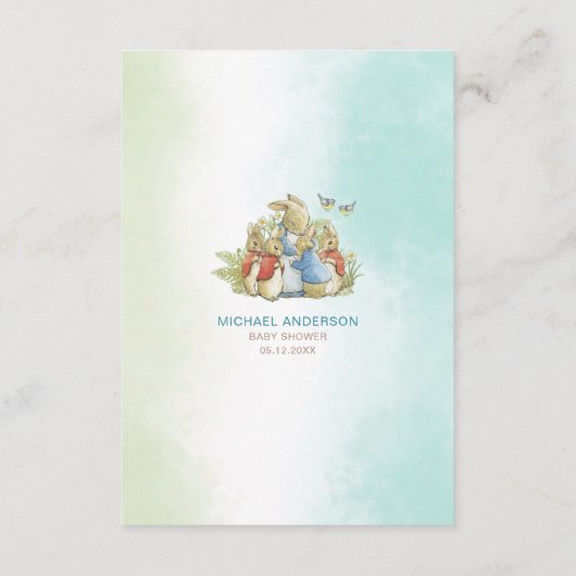 水カラーエレガントワイルドフラワーピーターベビーsh エンクロージャーカード (裏面)