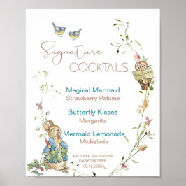 水カラーエレガントワイルドフラワーピーターベビーsh ポスター