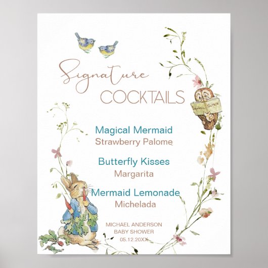 水カラーエレガントワイルドフラワーピーターベビーsh ポスター (正面)