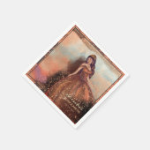 水カラーエレガント銅バラキンセアニラナプキン スタンダードカクテルナプキン (角)