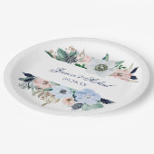 水カラーエレガントAnemoneフローラフレ結婚ーム ペーパープレート (アングル)