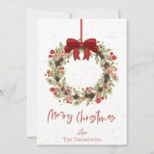 水カラーオレンジベリーリースメリークリスマス