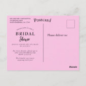 水カラーオーキッドトロピカル葉ブライダルシャワー ポストカード (裏面)