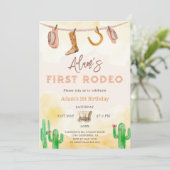 水カラーカウボーイニュートラルサザンファースト誕生日 招待状 (スタンド正面)