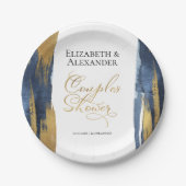 水カラーカップルシャワー紙プレート |抽象芸術 ペーパープレート (正面)