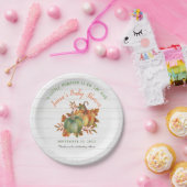 水カラーカボチャ素朴木材 |赤ちゃんシャワー ペーパープレート (パーティー)