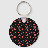 水カラーカラフルハートキーチェーン キーホルダー (正面)