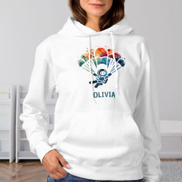 水カラーカラフルパラシュートパーソナライズされたアイコン パーカ