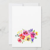 水カラーカラフルフローラガーデンブライダルブランチ 招待状 (裏面)