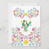 水カラーカラフルフローラフェスタブライダルシャワー 招待状 (裏面)