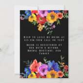 水カラーカラフルフローラフェスタブライダルシャワー 招待状 (裏面)