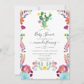 水カラーカラフルフローラフェスタベイビーシャワー 招待状 (正面)