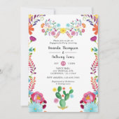 水カラーカラフルフローラフェスタ婚約パーティ 招待状 (正面)