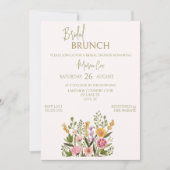 水カラーカラフルフローラブーケブリダIブランチ 招待状 (正面)