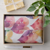 水カラーカラフルレインボーバレンタインハート 薄葉紙 (ギフト)