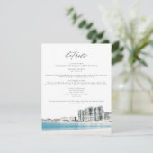 水カラーカンクンビーチ結婚式詳細カード 招待状 (スタンド正面)