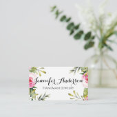 水カラーガーリーフローラバラハンドカルフェットジュエリー 名刺 (スタンド正面)