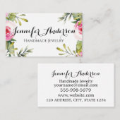 水カラーガーリーフローラバラハンドカルフェットジュエリー 名刺 (正面/裏面)