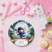 水カラーキッズ忍者誕生日 ペーパープレート (パーティー)