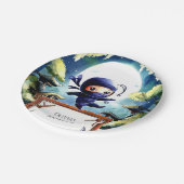 水カラーキッズ忍者誕生日 ペーパープレート (アングル)