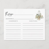 水カラーキッチンウィスクブライダルシャワーレシピカード ポストカード (正面)