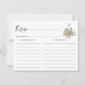 水カラーキッチンウィスクブライダルシャワーレシピカード 招待状 (正面)