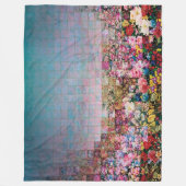 水カラーキルトティール（緑がかった色）フェード フリースブランケット (正面)