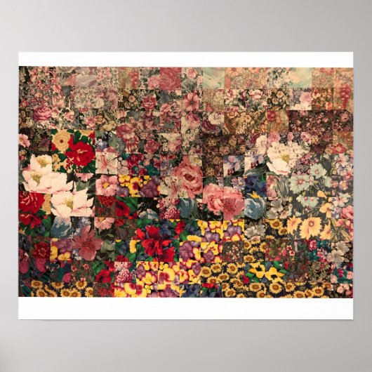 水カラーキルトデザインポスター ポスター (正面)