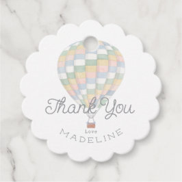 水カラーキルトホットエアバルーン赤ちゃんシャワー フェイバータグ