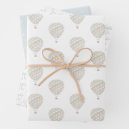 水カラーキルトホットエアバルーン赤ちゃんシャワー ラッピングペーパーシート