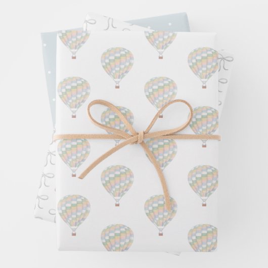 水カラーキルトホットエアバルーン赤ちゃんシャワー ラッピングペーパーシート (インサイチュ)