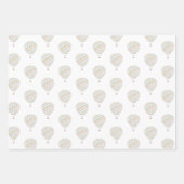 水カラーキルトホットエアバルーン赤ちゃんシャワー ラッピングペーパーシート (正面)