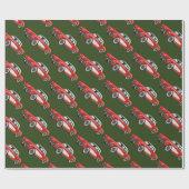 水カラークラシックヴィンテージレッドスポーツカー車両 ラッピングペーパー (フラット)
