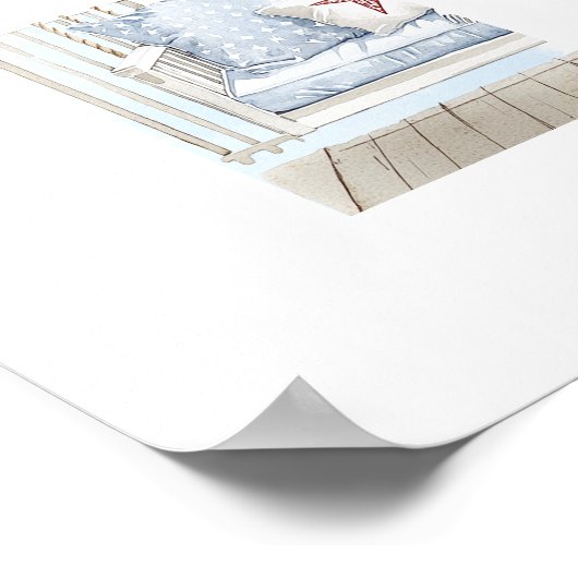 水カラークラシック愛国的アメリカーナポーチスイング ポスター (角)