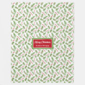 水カラークリスマスキャンディパーソナライズされたー フリースブランケット (正面)