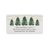 水カラークリスマスツリーファームウッド差出人住所 ラベル (正面)