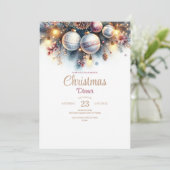 水カラークリスマスディナー招待状 招待状 (スタンド正面)