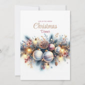 水カラークリスマスディナー招待状 招待状 (裏面)