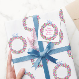 水カラークリスマスボーカラフルブルリース ノートカード